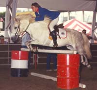 Christine and Valur jumping